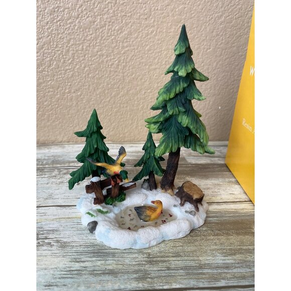 Santa’s Workbench Duck Pond Trees Resin Village Accessory 2002 w/ Box Pre-Owned - Picture 4 of 12